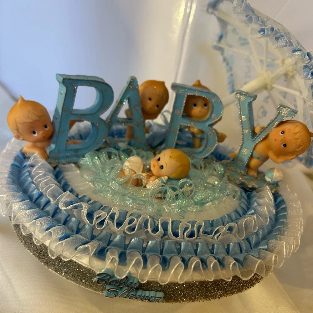 Blue Baby Shower Cake Topper
